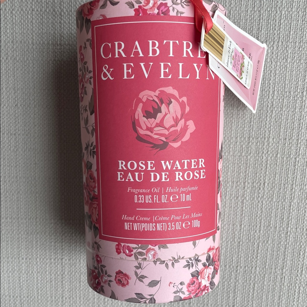 Crabtree & Evelyn Rose Water fragrance oil hand therapy gift Set